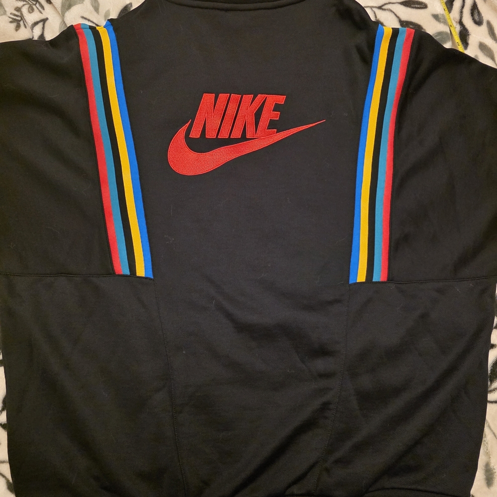 Nike Black Sweatshirt with Vibrant Stripes